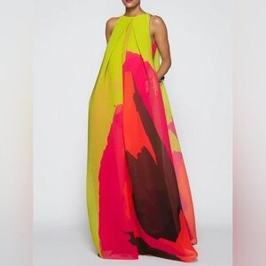 NWT Loose Sleeveless Multicolor Maxi Dress Pockets Round Neck Mamimalist